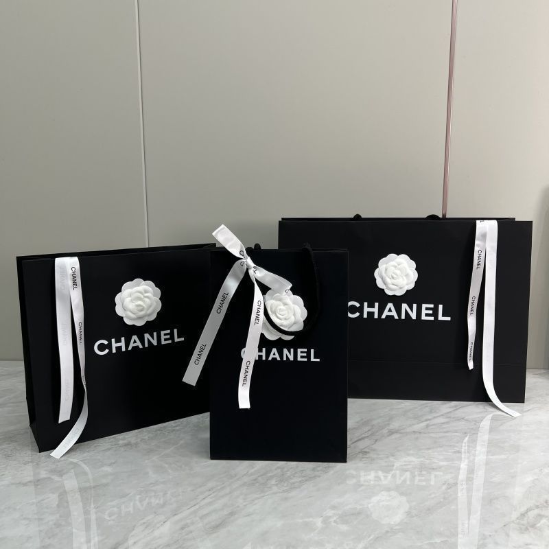 Counter Original Chanel CH Camellia Style Black Gift Bag Tote Bag