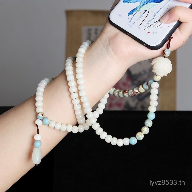 หญิงที่แข็งแกร่งโบราณทนทานจีนป้องกันการสูญหายเชือกแขวนคอคอเชือกเส้นเล็กสั้นโซ่โทรศัพท์มือถือข้อมือจี