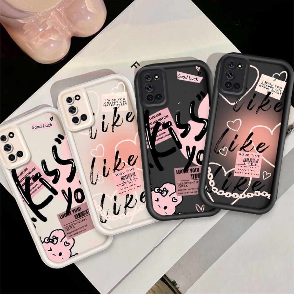 ปลอกโทรศัพท์คู่สําหรับ OPPO A52 A72 A92 น่ารักการ์ตูนซิลิโคน Kiss กันกระแทกฝาครอบ TPU กรณี