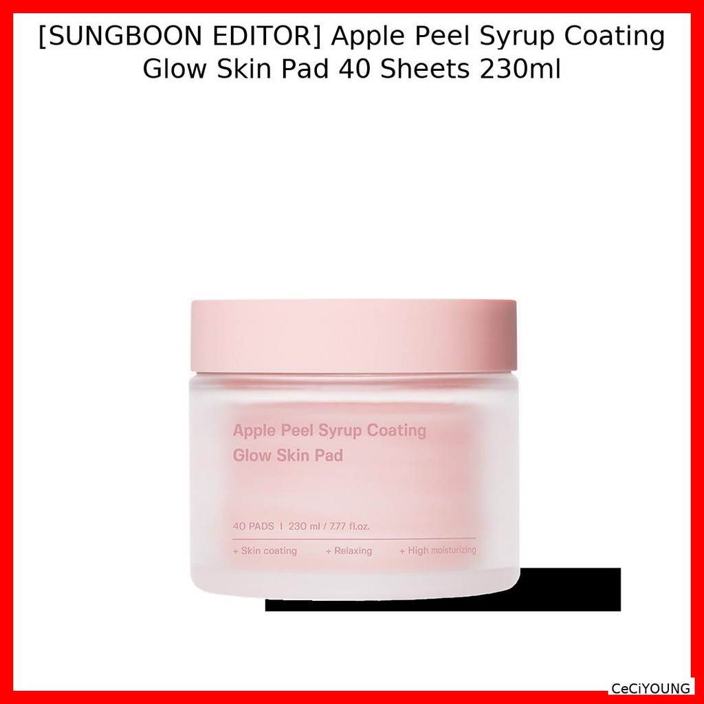 [SUNGBOON EDATOR] Apple Peel Syrup Coating Glow Skin Pad 40 แผ่น 230ml