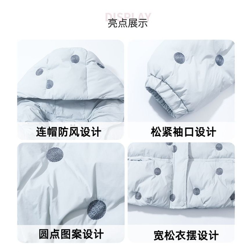 ฤดูหนาวใหม่ - เด็กหญิงหนาผ้าฝ้ายเด็กแฟชั่นคลื่นจุดเสื้อโค้ทที่อบอุ่น - รูปที่ 6