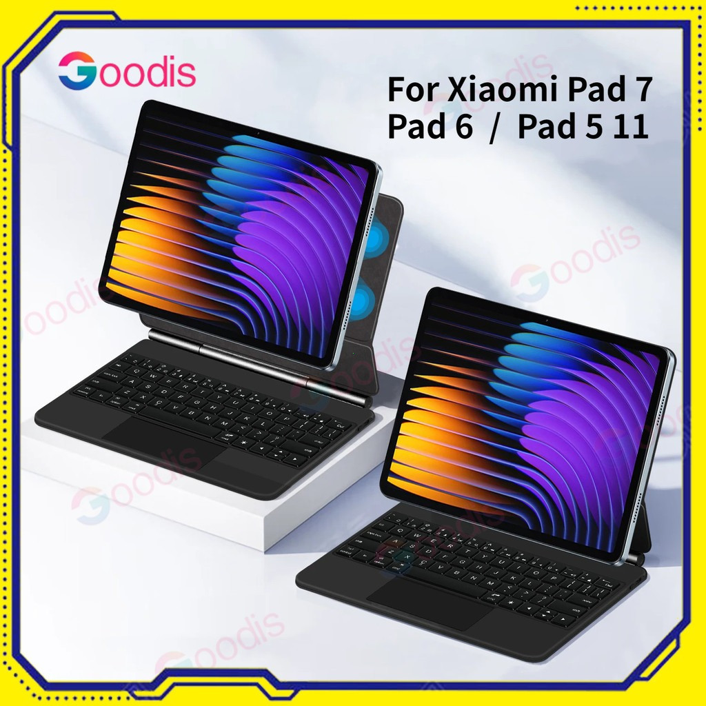 Magnetic Thai คีย์บอร์ด บลูทูธ Xiaomi Pad 5 6 7 8 Pro 11 6S Pro 12.4" Wireless Bluetooth Keyboard Detachable Case
