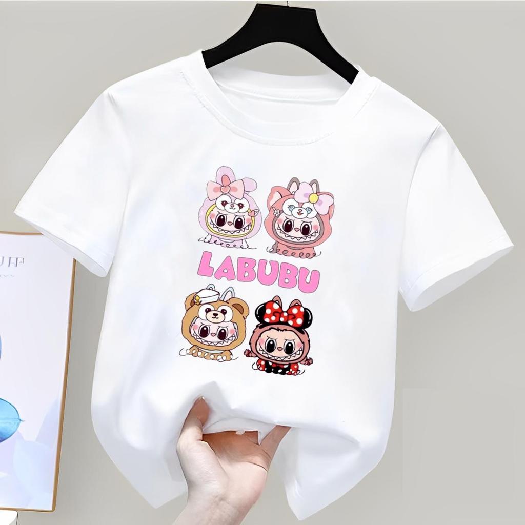 ลาบูบู พิมพ์ DTF สีขาว ผ้าคอตตอน