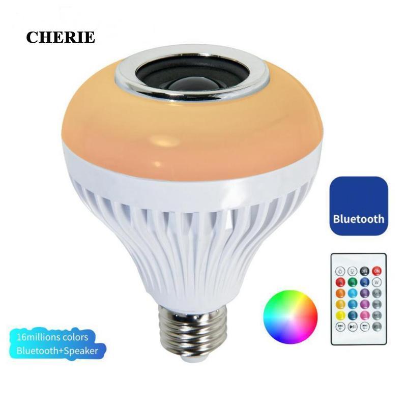 [Chery] E27 LED RGB Speaker Bulb Light Bluetooh Music Playing Bulb With Remote 01-E27-ไม่มีแอพ