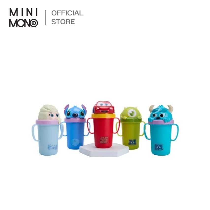 Mini Mono แก้วน้ำสแตนเลส 2 หูจับ พร้อมฝาและสายสะพาย แข็งแรงทนทาน Disney Officially Licensed