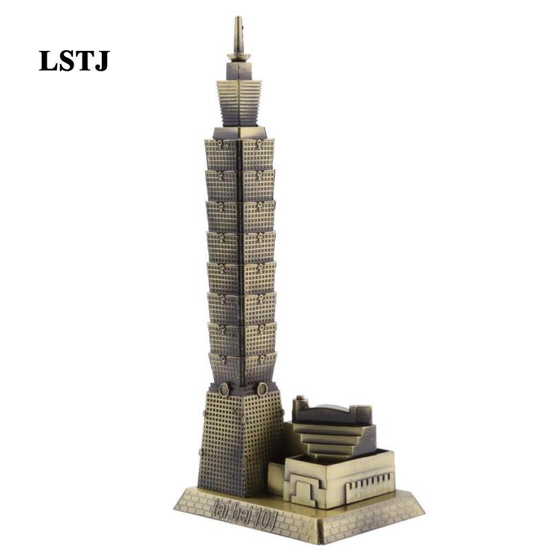 [Lstjj] Bronze Taipei 101 Tower Building Architecture Model of Desktop Ornament Travel ของที่ระลึกขอ