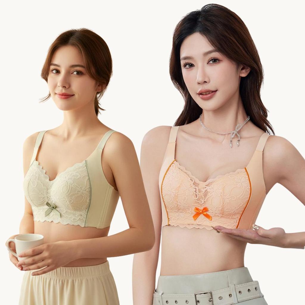 บราลูกไม้ บราไร้โครง ใส่สบายจริง เก็บข้างเนียน เสื้อในผู้หญิง แถบข้างไร้ขอบ ไม่อึดอัด ไม่ล้น  ไซส์ 32-40