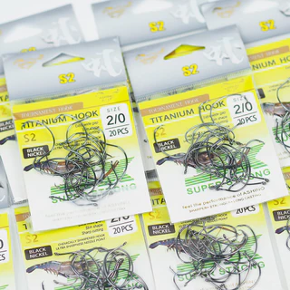ตัวเบ็ดตกกุ้ง ASHINO-S2 TITANIUM HOOK (1ซอง 20 ตัว)