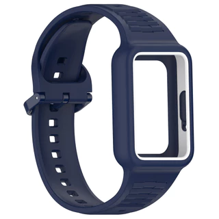 สายนาฬิกาซิลิโคนสำหรับ for Samsung Galaxy Fit 3 แผ่นป้องกันหน้าจอแบบยาง ปลอกป้องกันสำหรับ for Huawei Band 10 9 8 7 NFC