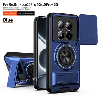 เคสโทรศัพท์สําหรับ Redmi หมายเหตุ 15 Note15 Pro + Plus Note15Pro + 4G 5G 2025 เกราะสไลด์เลนส์กันกระแทก Fundas แหวนปกหลัง
