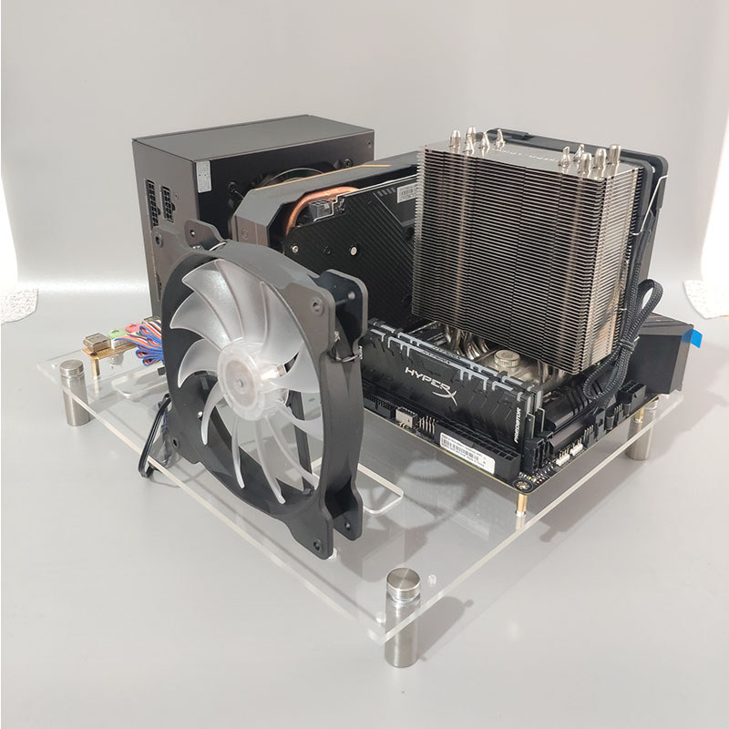 คอม เคสคอม เปิดคอมพิวเตอร์กรณีอะคริลิที่กําหนดเองกล่องสนับสนุน MATX เมนบอร์ด ATX Power ITX กรณีหลัก