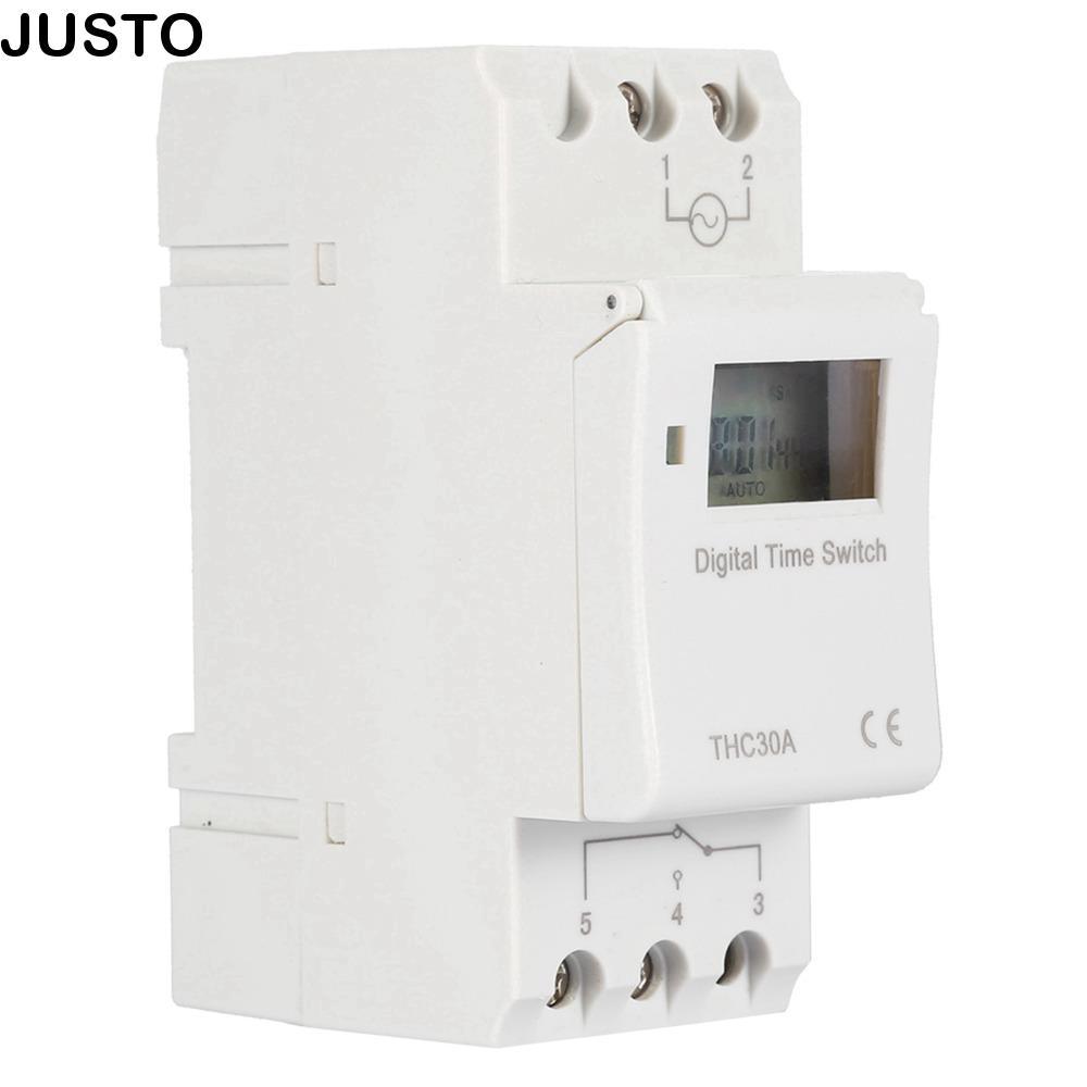 JUSTO Electronic Time Control, THC 30A 220V Programmable Digital Timer Relay 1-168h 7 Day Rail Mount