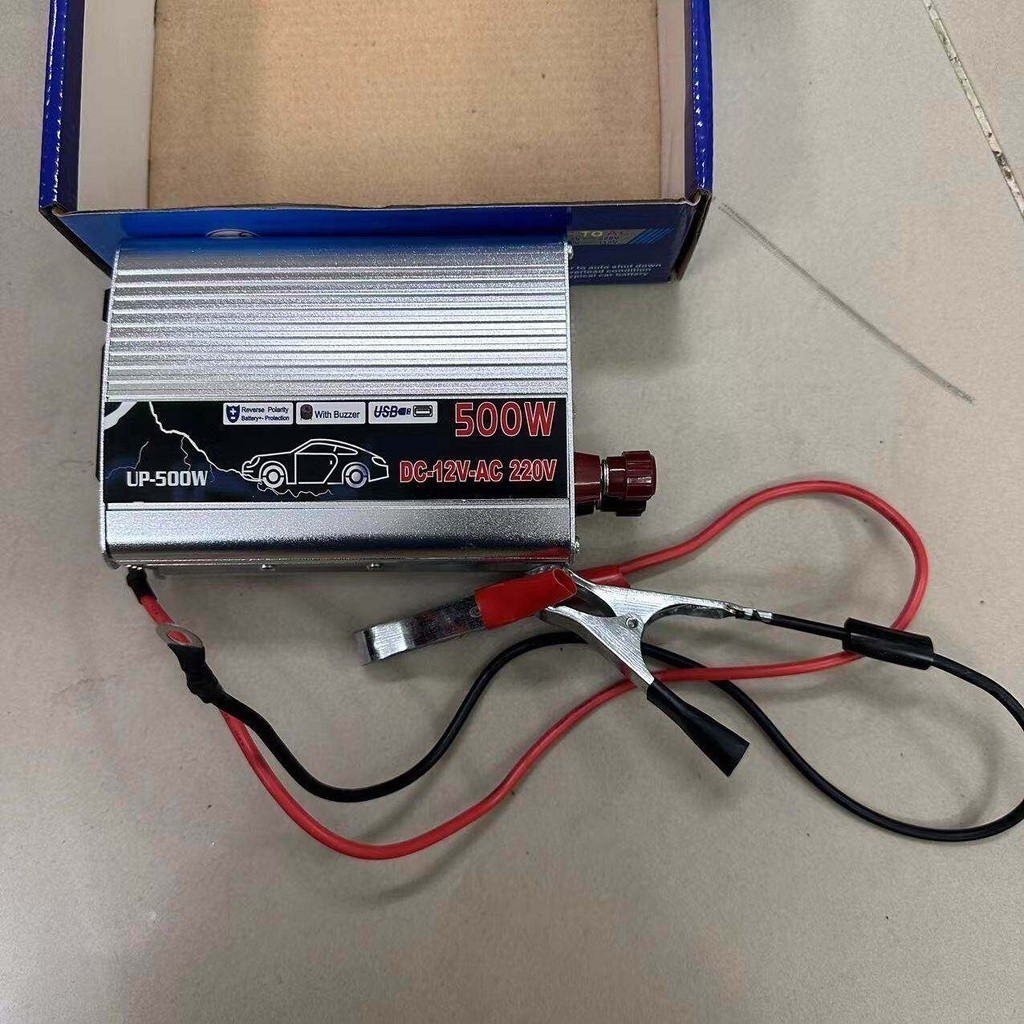 500W อินเวอร์เตอร์ 12V-220V อินเวอร์เตอร์แปลงไฟ 12V To 220V ใช้อุปกรณ์ไฟบ้านได้ในรถ ครื่องแปลงไฟรถเป็นไฟบ้าน ตัวแปลงไฟรถ