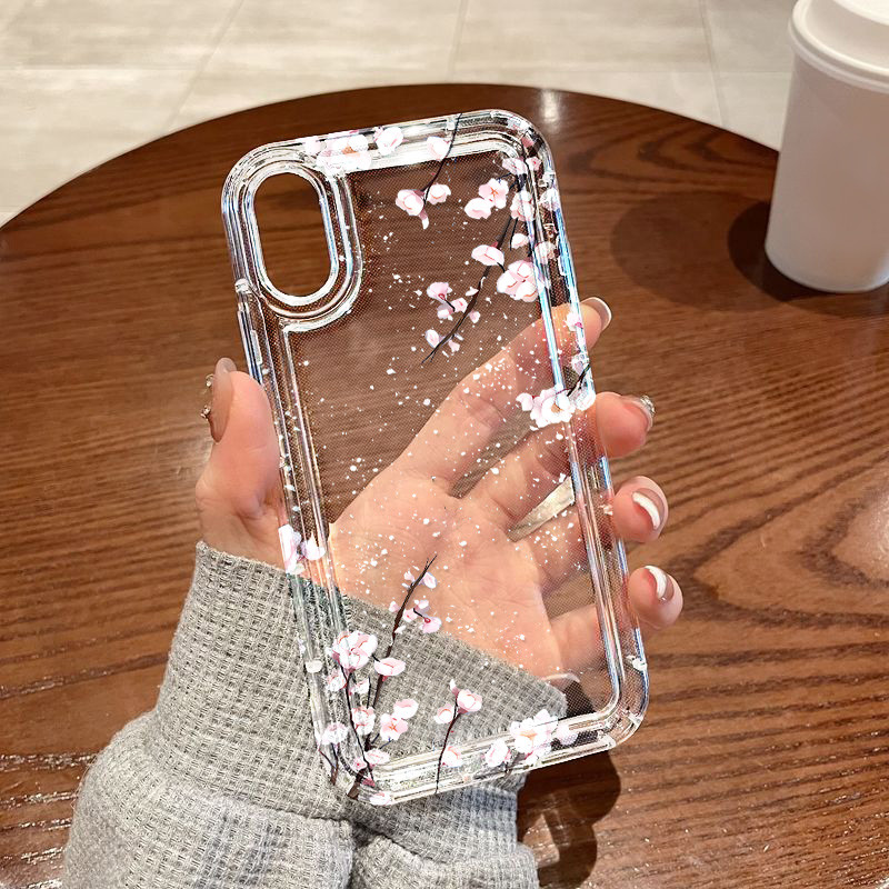 เคส For iphone 13 17 Air 11 14 15 12 Pro Max XS Max XR X 7 8 6 Plus SE 2020 พลัม บอสซัม ซิลิโคนอ่อนนุ่ม TPUเคสโทรศัพท์
