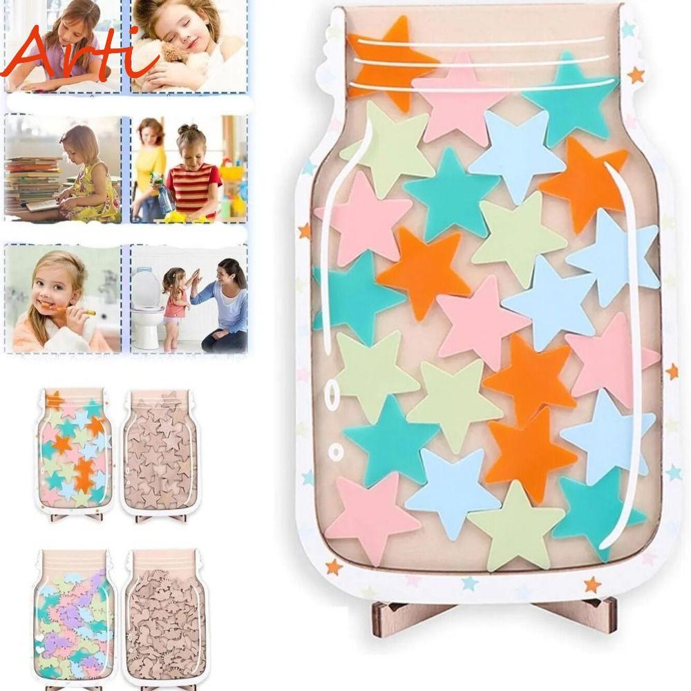 ARTI Positive Beahavior Rewards Jar, ไม้การ์ตูนเด็ก Star Reward Jars, Heart Classroom Management Too