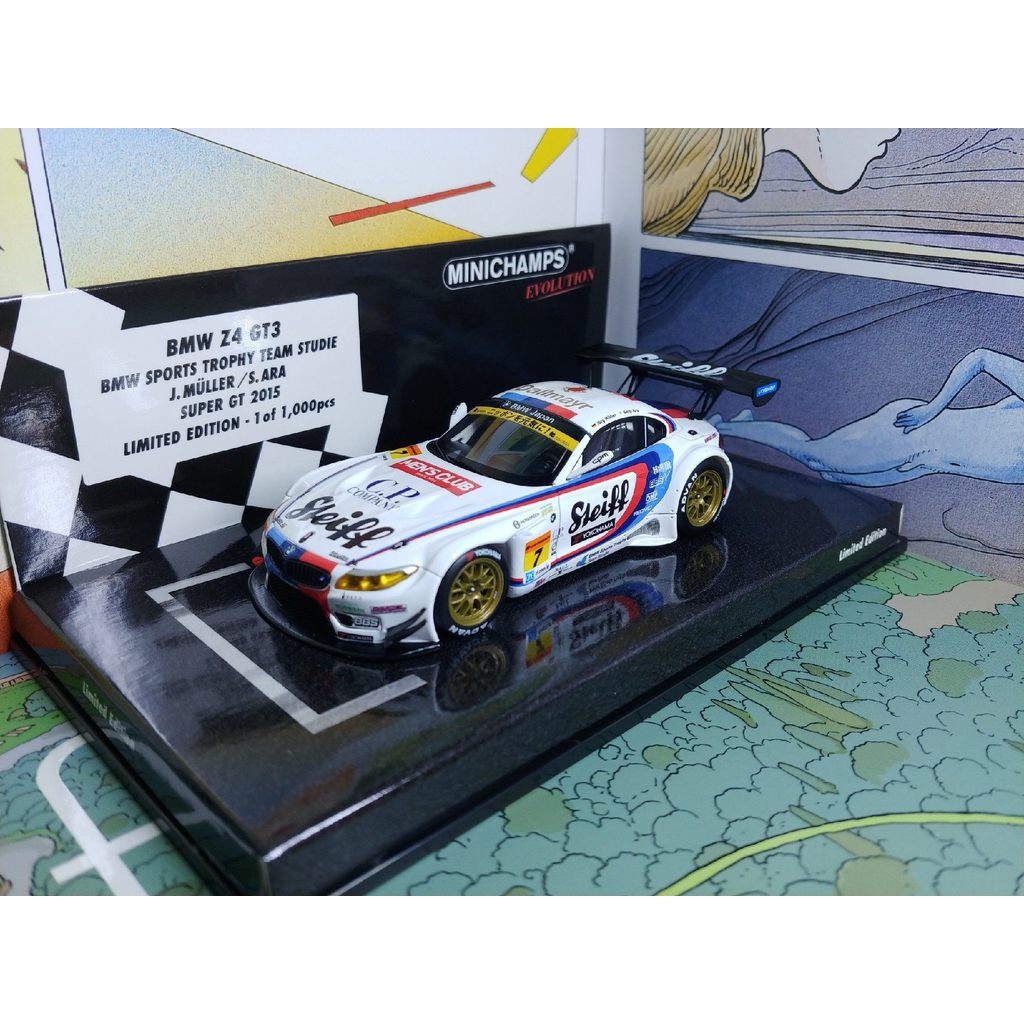 Game Model Note Note Note Z4 GT3 ญี่ปุ่น Super GT Series 2015 1/43 Minichamps Evolution BMW Z4 GT3 S