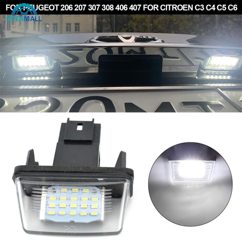 OPENMALL 1PC 18LED ป้ายทะเบียนรถโคมไฟ 12V 6500K สําหรับ Peugeot 206 207 307 308 406 407 สําหรับ Citr
