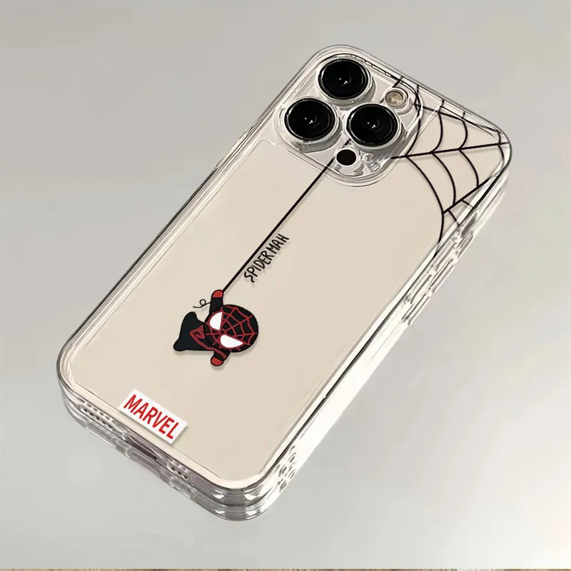 โปร่งใสโปร่งใสรวมทุกอย่างเคสโทรศัพท์กันกระแทกสไตล์อเมริกันคว่ํารุ่น Q Spider ใช้งานร่วมกับ iPhone 15