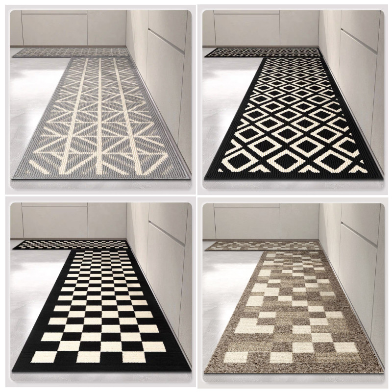 พรมห้องครัวถักหนาคุณภาพสูง พรมเช็ดเท้า ขนาด 45x75ซม ถึง 45x150ซม ฐานยางเต็มทนน้ํามันและดูดซับน้ํา พรมเช็ดเท้าห้องน้ํา พรมเช็ดเท้ามินิมอล พรมเช็ดเท้ายาว ส