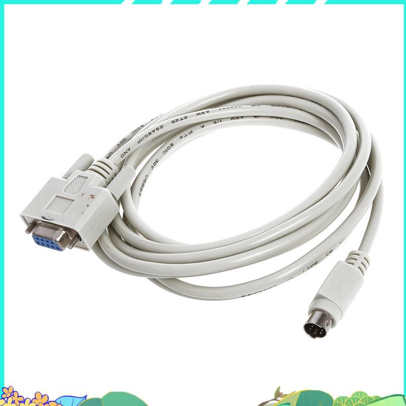 DB9P ถึง 8P Mini Din RS232 ดาวน์โหลดสายสีขาว 8.2 Ft สําหรับ PLC -EH