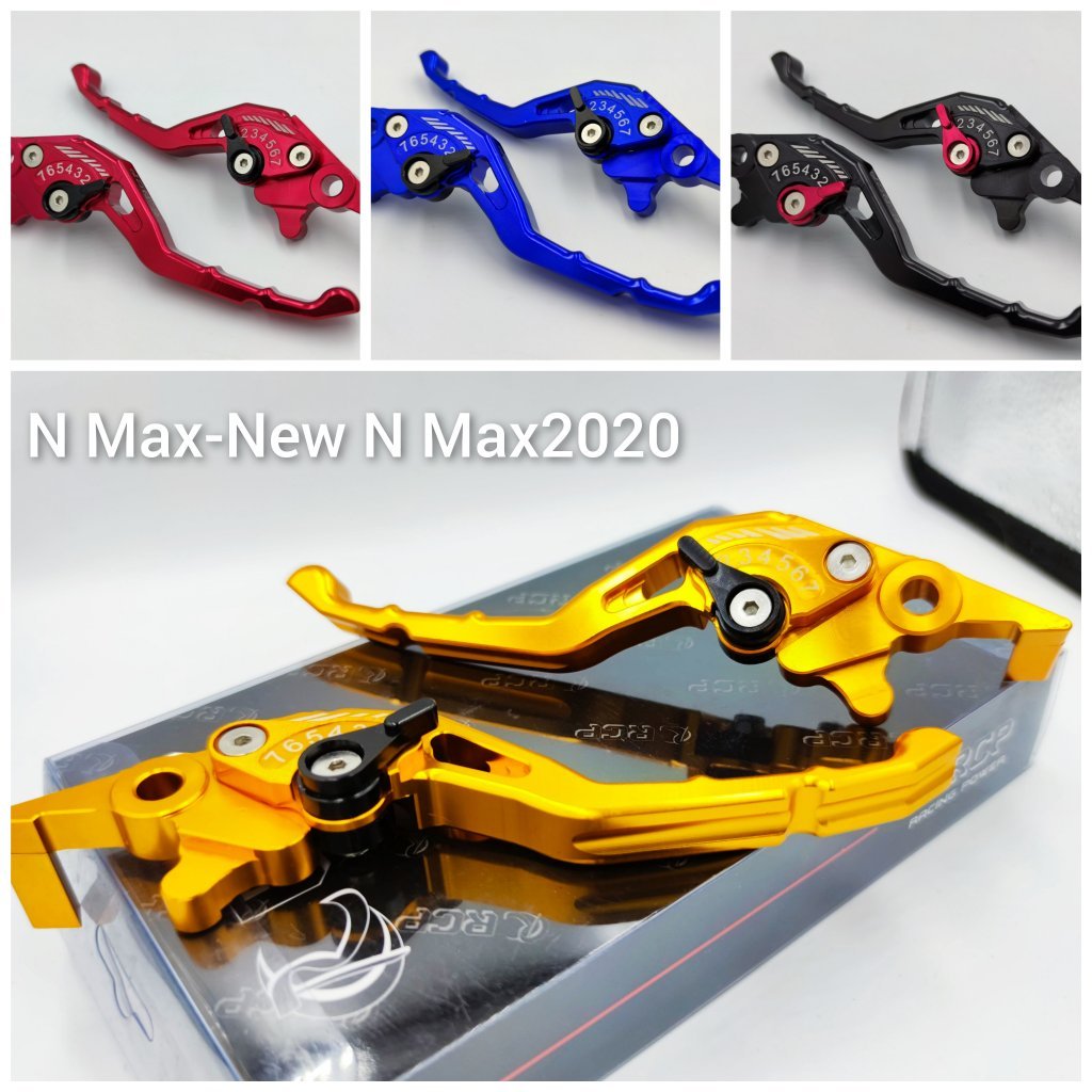 มือเบรค CNC แท้ปรับ 7 ระดับ สำหรับ N MAX - New N Max 2020/New Aerox 2025 ดิสหน้าหลัง แบรนด์ Racing P
