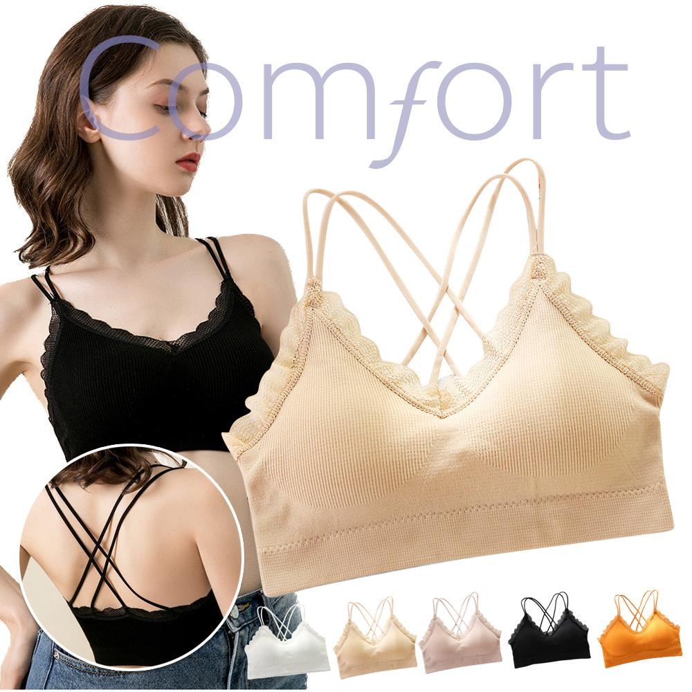 ERORO สปอร์ตบราไร้ขอบ 3D สายเดี่ยว ไขว้หลัง ผ้านุ่ม ใส่สบาย