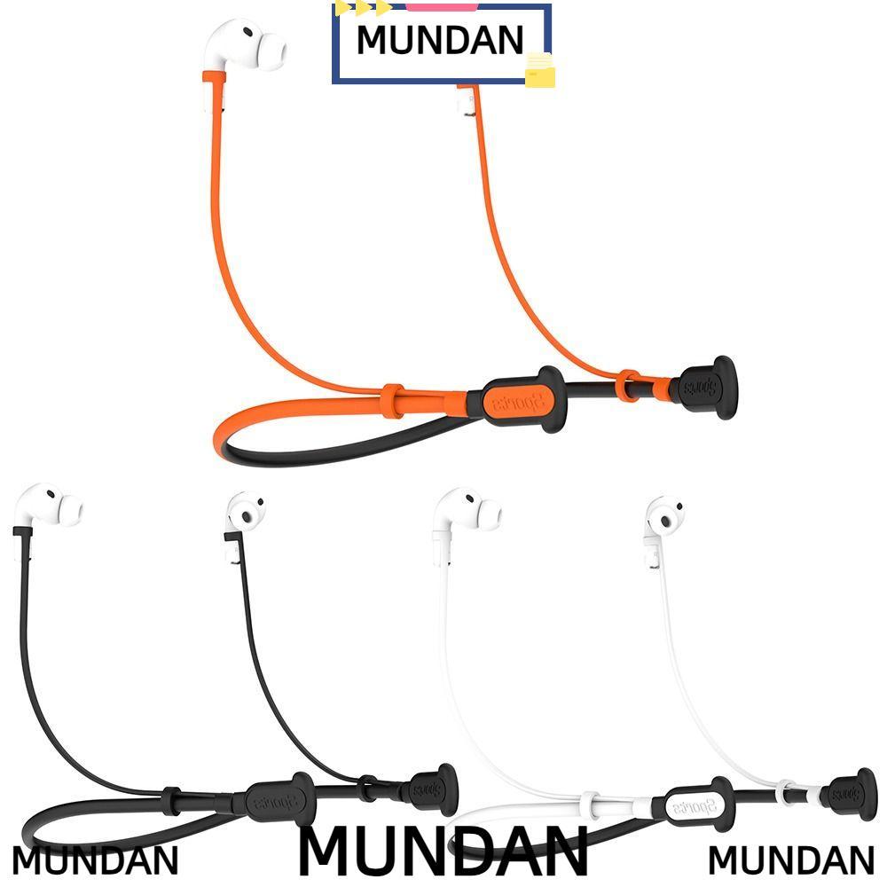 MUNDAN หูฟังสายคล้องคอ,ซิลิโคนมั่นคงหูฟังไร้สายเชือกแขวน,ทนทาน Anti Lost Earplug Lanyard สําหรับ AirPods 4 3 2 1 Pro1/2/3 หูฟังอุปกรณ์เสริม