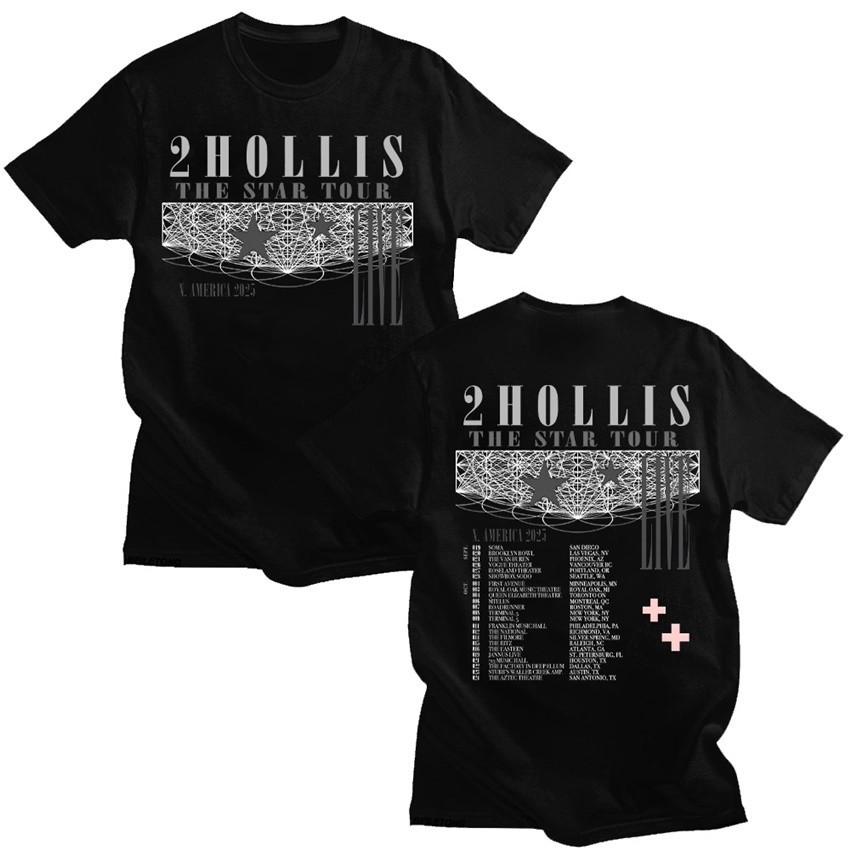 COD 2Hollis The Star Tour 2025 เสื้อยืดผ้าฝ้ายแขนสั้นผู้หญิงเสื้อยืดลําลองคุณภาพสูง Soft Top เสื้อยื