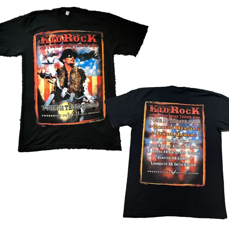 Vintage Kid Rock Twisted สีน้ําตาล Trucker Rock Band Tee กราฟิก 2 ด้าน S-4XL หรูหราสําหรับผู้ชายและผ