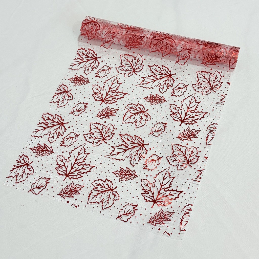 สไตล์นอร์ดิก Gilding ผ้าปูโต๊ะการพิมพ์ Gilding วันหยุด Maple Leaf รูปแบบตกแต่งคริสต์มาสตาราง Runner 