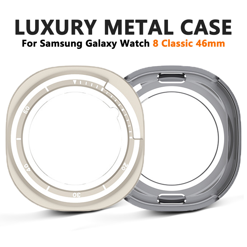 SAMSUNG หรูหราโลหะสําหรับ ซัมซุง กาแลคซี นาฬิกา8คลาสสิก46มิลลิเมตรสแตนเลสป้องกันปกคลุมสําหรับ กาแลคซี ดู 8คลาสสิกอุป