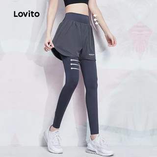 Lovito แคชชวล เล็กกิ้งสปอร์ต 2-In-1 เส้นโครงสร้าง ยกก้น แช่แห้งเร็ว อบแห้ง อบรมการออกกำลังกาย LNL59032