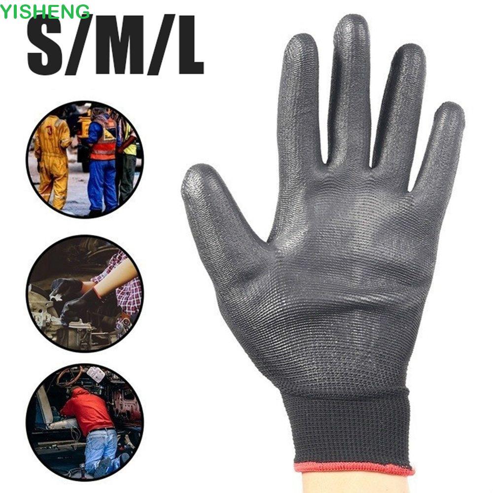 YISHENG Garden Supplies Nylon 6 คู่ Palm Coating Grip Builders Coated Work Glove