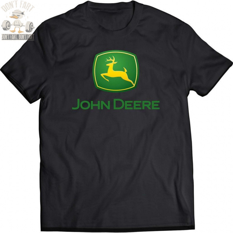 จัดส่งภายใน 24 ชั่วโมง John Deere เสื้อยืดสีดำสำหรับผู้ชาย เสื้อยืดคอตตอน