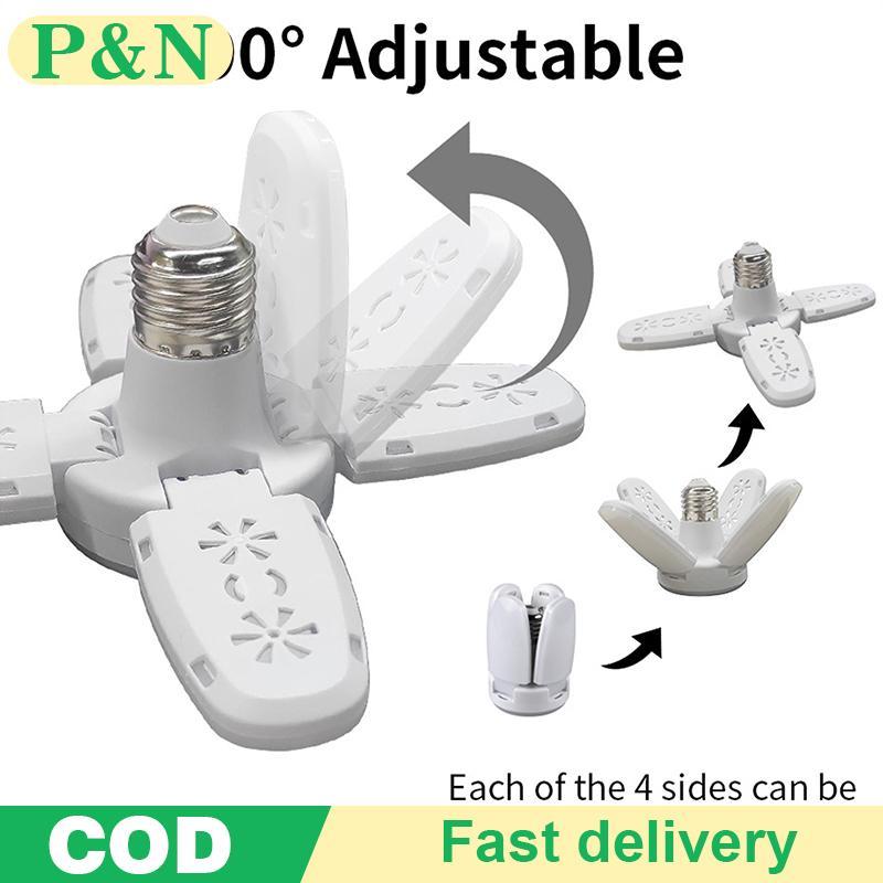 [P&N] 1PC E27 หลอดไฟ LED หลอดไฟในร่มพัดลม Leaf Super Bright ตกแต่งบ้านห้องนั่งเล่นจัดแต่งทรงผมโคมไฟเ