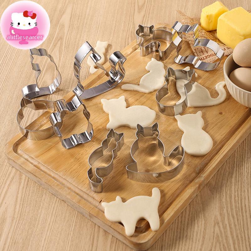 Alittlesearcer 9 ชิ้นลูกแมวแมวรูปเครื่องตัดคุกกี้เครื่องตัดขนมบิสกิตแม่พิมพ์เบเกอรี่เครื่องมืออุปกรณ์ครัว Home Party ของขวัญ EN
