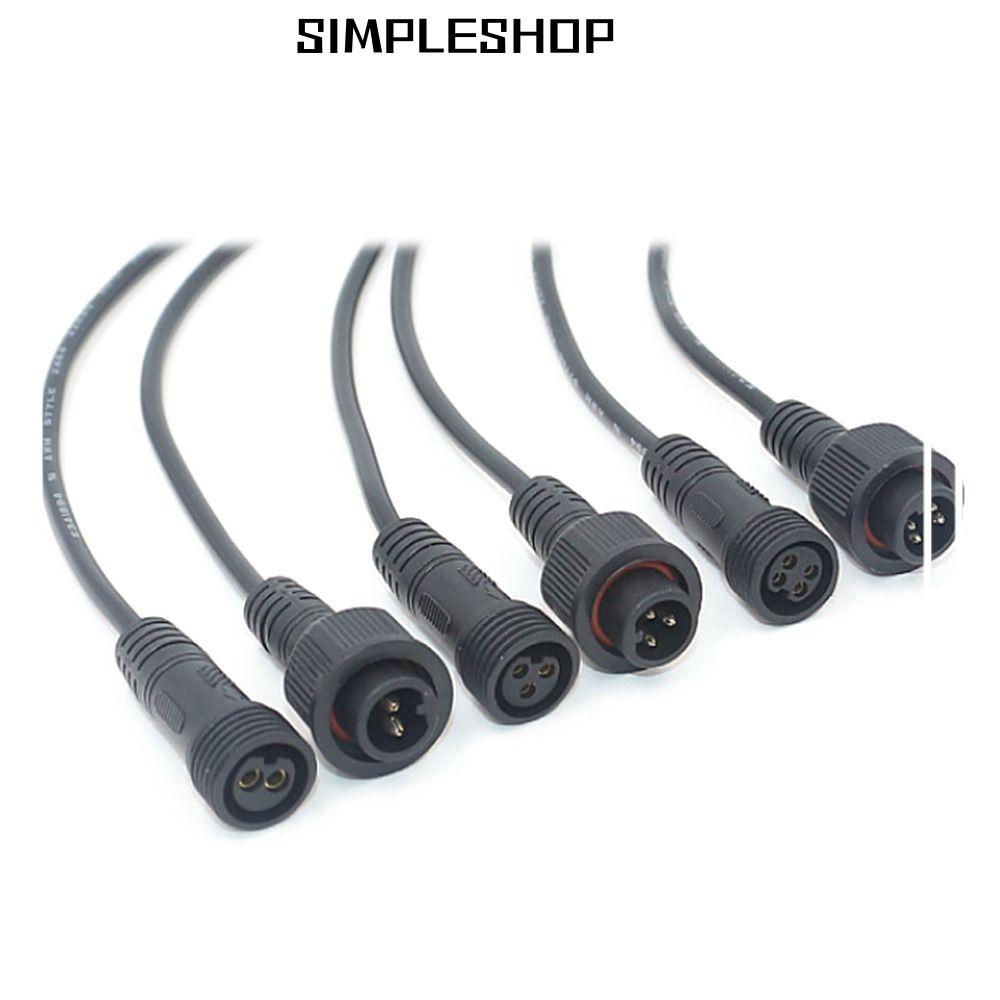 SIMPLESHOP 2 ชุด 2Pin3Pin4Pin สาย 4 รูปแบบอุปกรณ์สายไฟสัญญาณ 2Pin 3Pin 4Pin กันน้ําสายเชื่อมต่อ