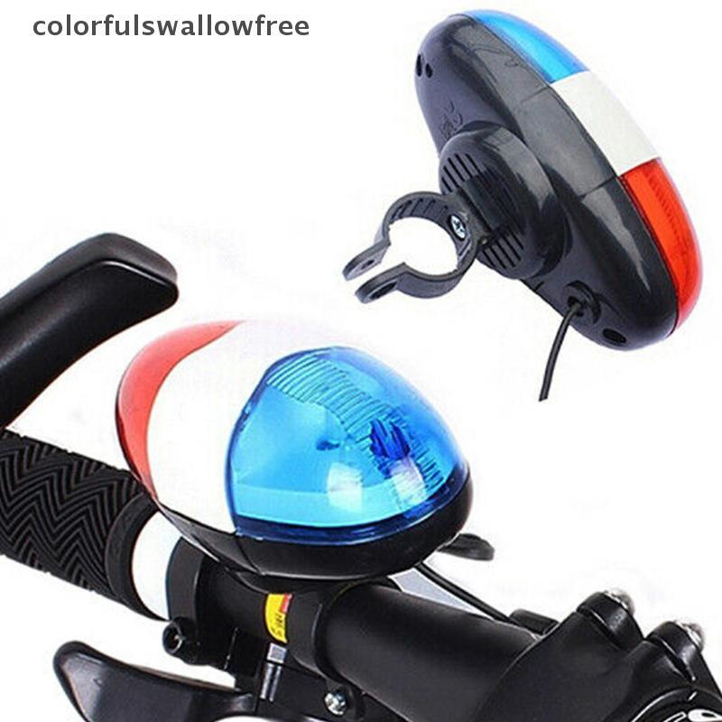 Colourfulswallowfree 6 LED 4 เสียงจักรยาน Bell ตํารวจรถอิเล็กทรอนิกส์ Horn Siren สําหรับเด็กเด็กจักร