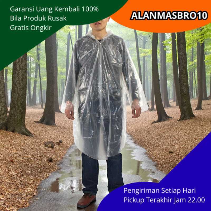 กันน้ําทิ้ง PE พลาสติก Poncho เสื้อกันฝน Universal ขนาดผู้ชายผู้หญิงหรูหรามีสไตล์โมเดิร์นเหมาะสําหรั