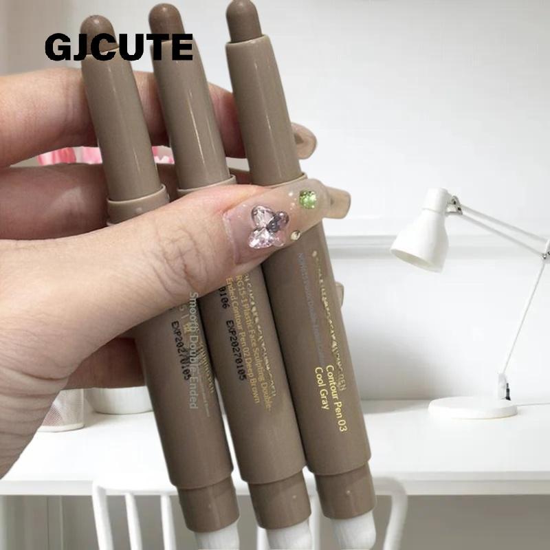 GJCUTE Highlighting & Bronzing Sti Long Lasting Corrector พร้อมแปรง, ปากกาคอนซีลเลอร์ Brightening, เ