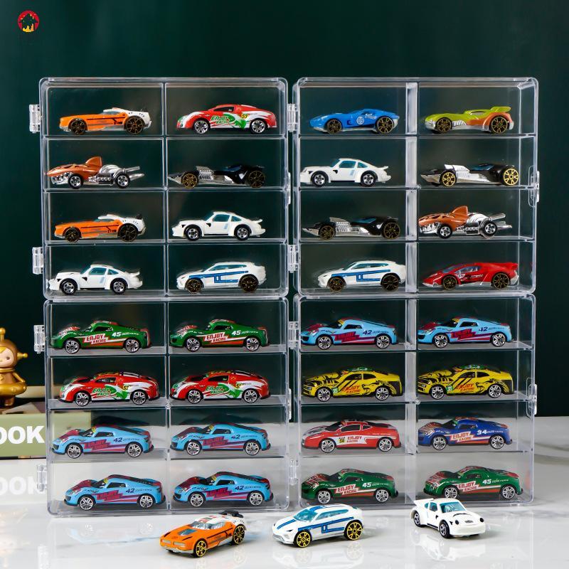 [pto] 1:64 Scale Car Model Storage Box 8 Slot Clear Display Shelf Toy Car Dust Storage Container For