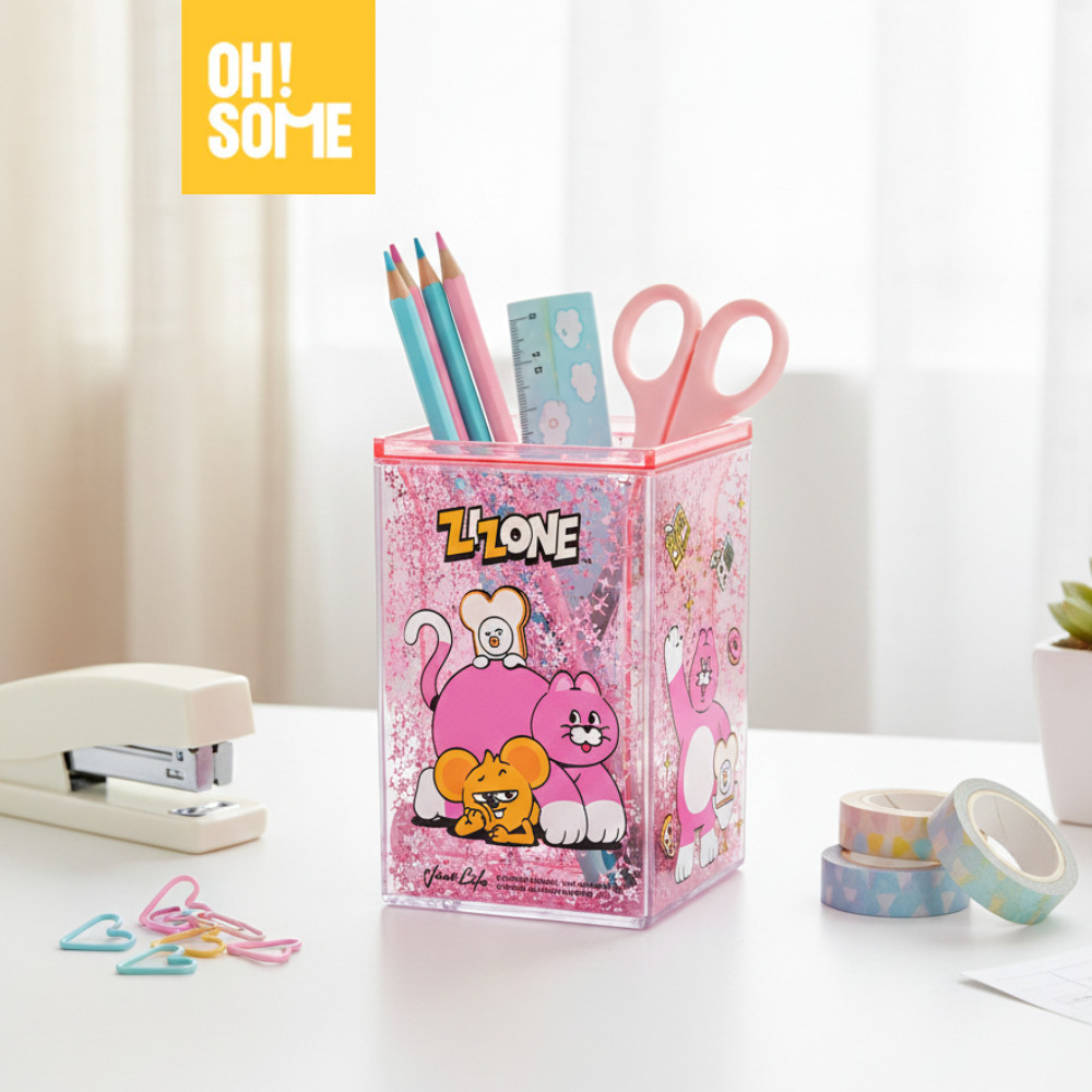 OHSOME x Zizone- กล่องเก็บของอเนกประสงค์ – ที่ใส่ปากกาน่ารัก & แปรงแต่งหน้าสําหรับเครื่องเขียนโต๊ะ/ 