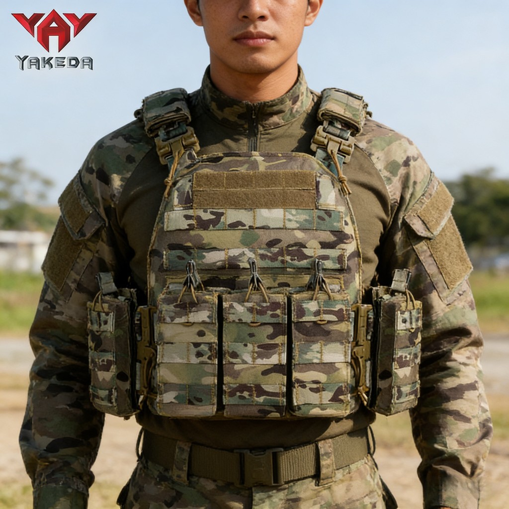 จัดส่งภายในประเทศ เสื้อเกราะยุทธวิธี  Yakeda 1000DCamouflage Quick-Drying Armor Clothes Trendy Design Reliable Durable Multi-Function Outdoor Protective Clothing ราคา ถูกที่สุด ดีลบีเคเค แกลเลอรีภาพที่ 3