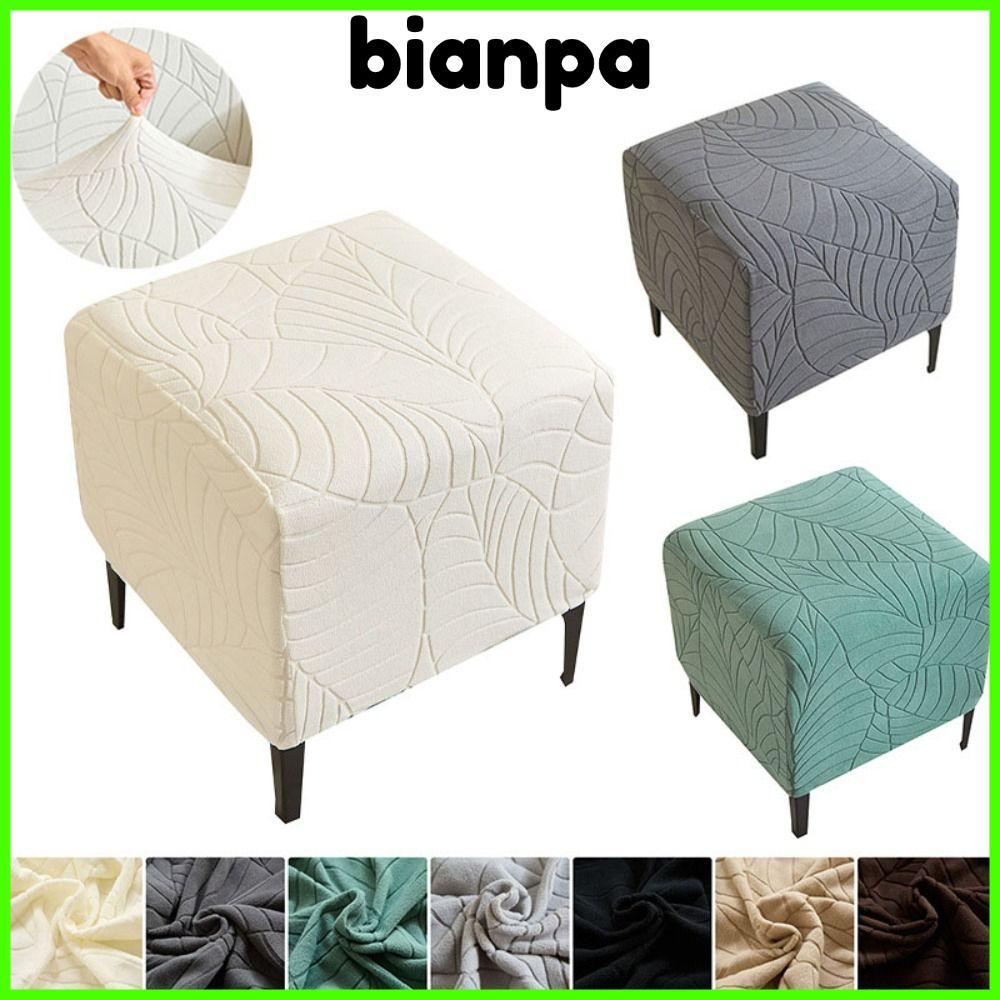 BIANPA Ottoman Cover, Jacquard Anti-สกปรก Footrest Cover, Square Anti-slip Dust Chair Covers for Bed
