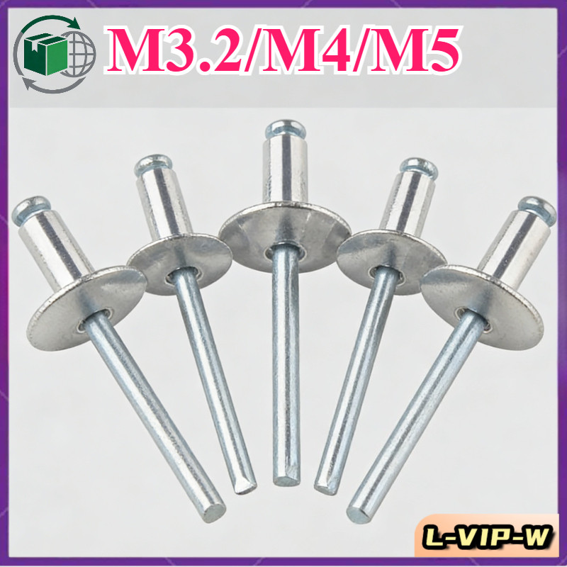 Blind Rivet/หมวกใหญ่อลูมิเนียม Rivet/Rivet/Rivet/Silver Black M3.2/M4/M5L-VIP-W