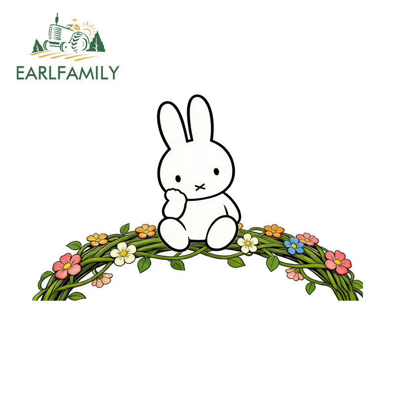 EARLFAMILY Garland Miffy อะนิเมะรถสติกเกอร์รถจักรยานยนต์กระจกกระดานโต้คลื่นกันชนแล็ปท็อป JDM ไวนิลกันน้ํา Decals Scratch-Proof จัดแต่งทรงผมรถ