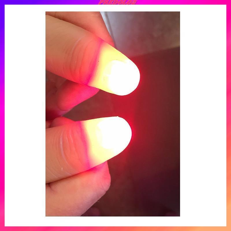 [Predolo2] 2 ชิ้น Magic Light Up Fingers LED Tricks Thumb Props Magic Light Up Fingers ของเล่นนิ้วมื