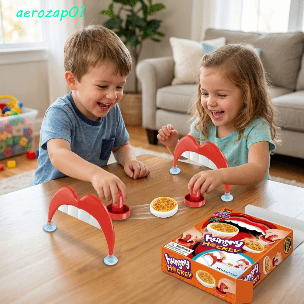 AEROZAP เกมฮอกกี้พิซซ่า, เล่นการแข่งขัน Fast-Paced Ice Hockey Board Game, ของเล่นเพื่อการศึกษา Push 