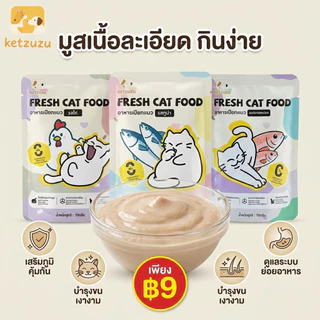 Ketzuzu 😻 อาหารเปียกแมว แบบซอง 70g ครบ 3 รสชาติ (ไก่/แซลมอน/ทูน่า) สารอาหารครบถ้วน สำหรับแมวทุกสายพันธุ์