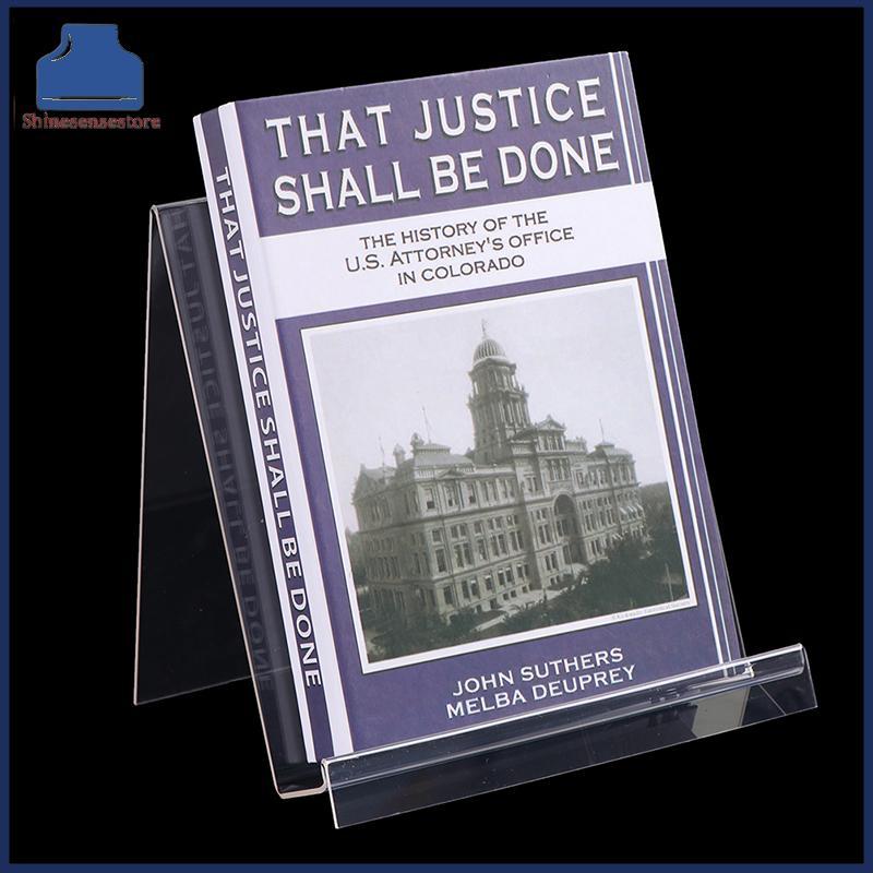 SHINE 1 ชิ้น Book Display Stand Desktop Book Holder Transparent Acrylic Book Shelf TH